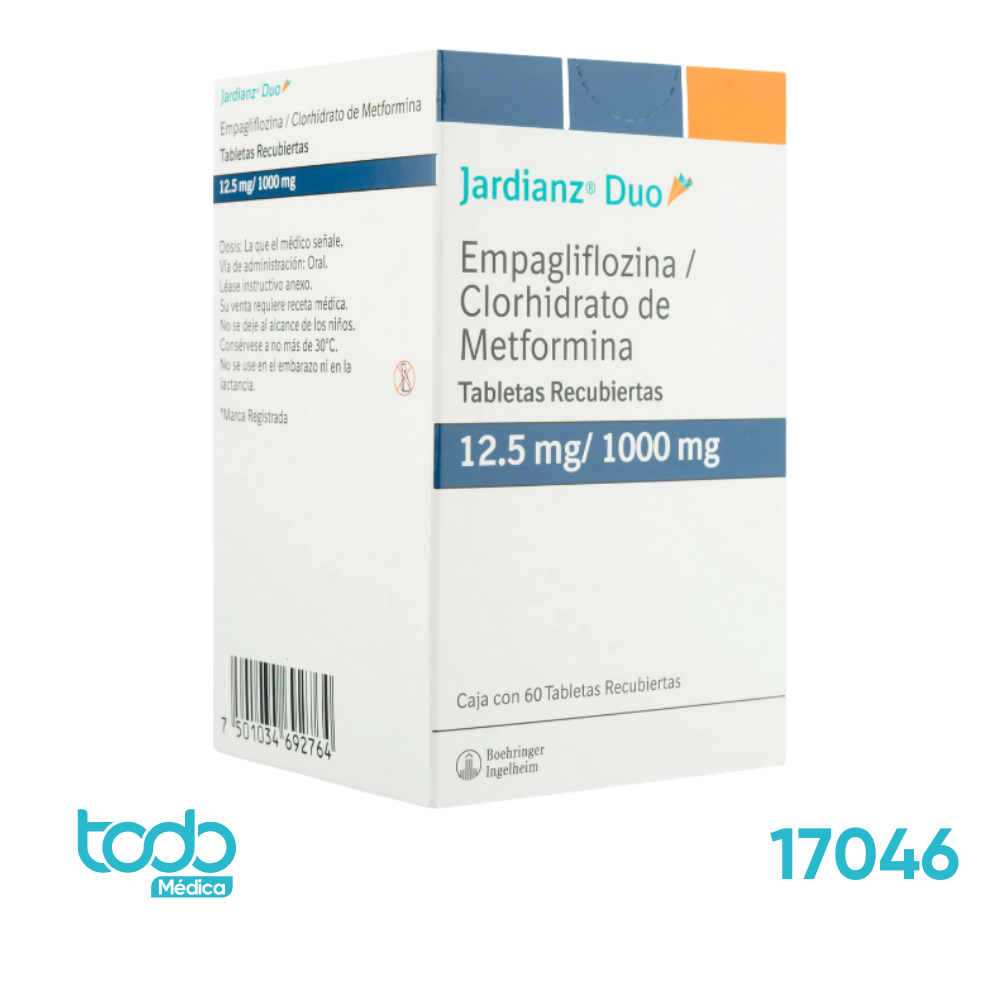 Jardianz Duo 12.5mg/1000mg - 60 Unidades por Caja Tabs
