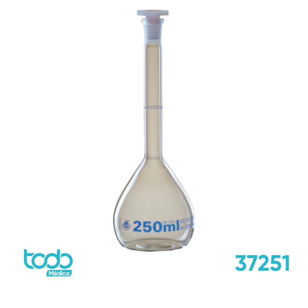 Matraz Aforado Volumétrico con Tapón de PP 250 ml