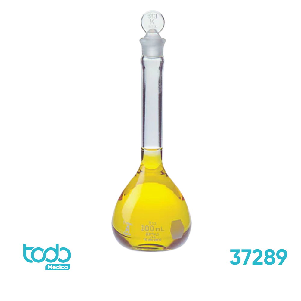 Matraz Aforado Volumétrico con Tapón de Vidrio 100 ml CJ2