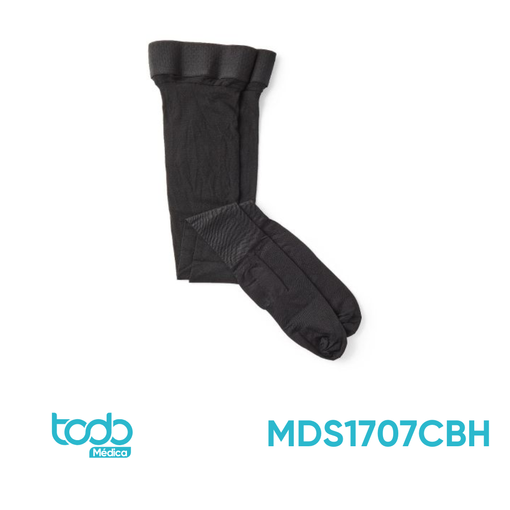 Media de Compresión 15–20 mmHg para Muslo – Color Negro – Talla C