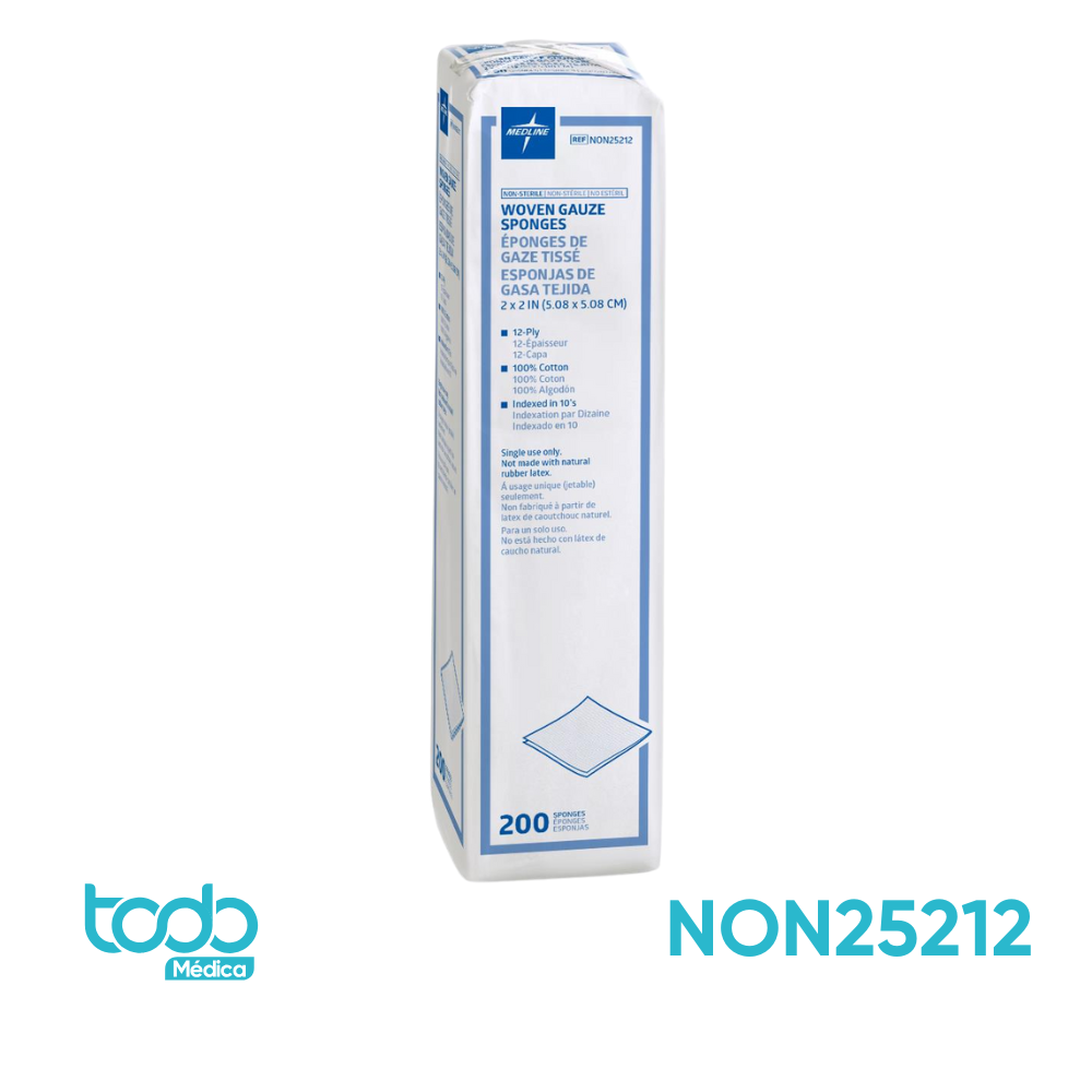 Apósito de Gasa Tejida No Estéril 2x2x12" – 100% Algodón