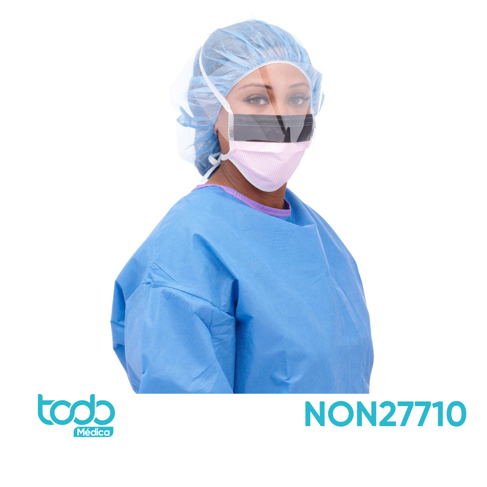 Mascarilla con Visera de 4 Tiras, Resistente a Fluidos Nivel 3