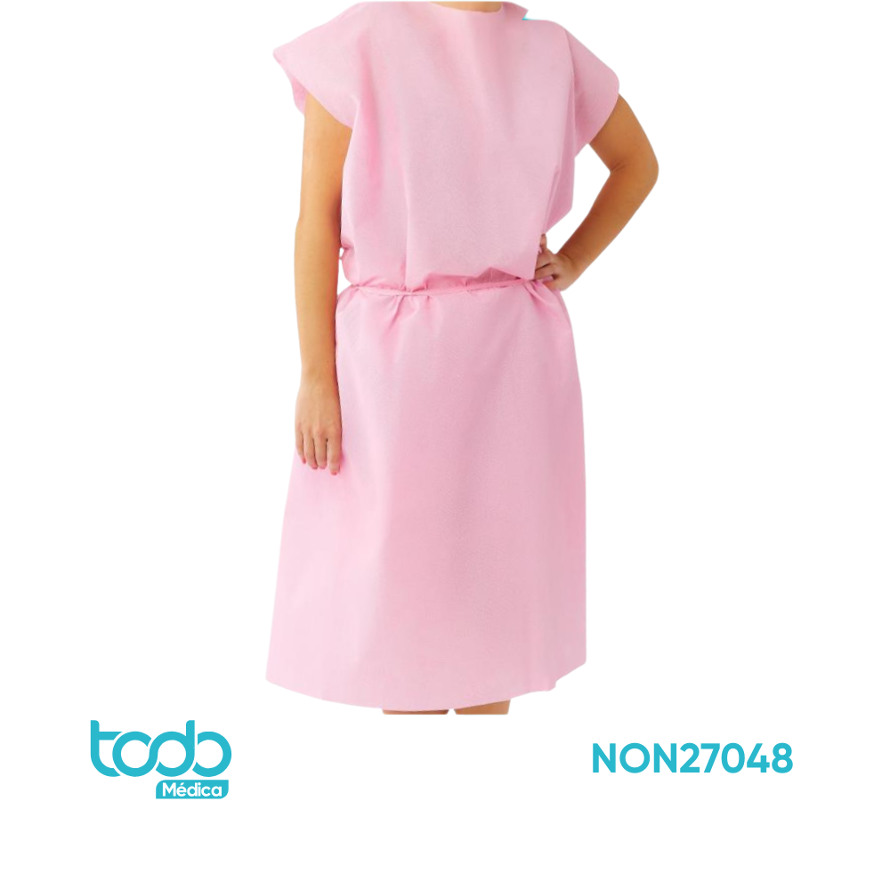 BATA PARA PACIENTE SMS SIN MANGAS TALLA M/L COLOR ROSADO