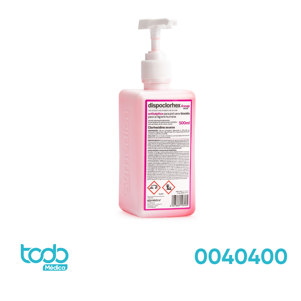 DispoClorhex 4 Jabón Antiséptico con Clorhexidina al 4%-500 ml