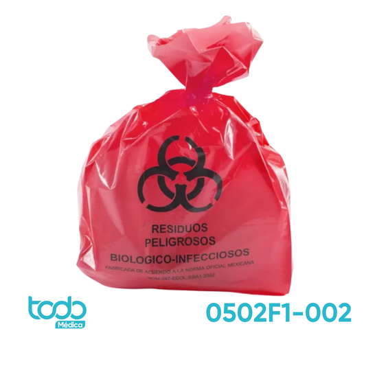 Bolsa Roja para Desechos Infecciosos Mediana 50 cm x 60 cm – Unidad Autoclavable