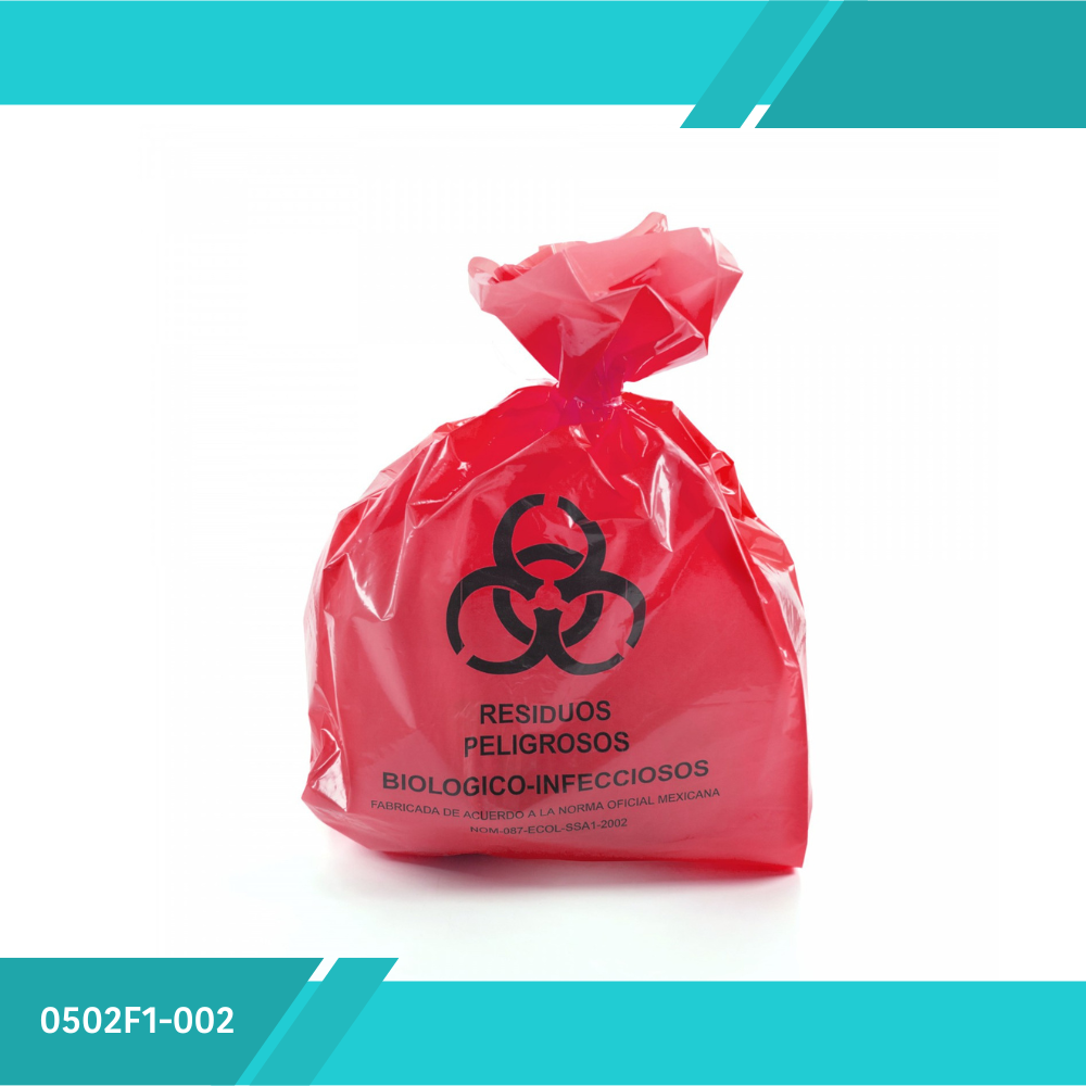 BOLSA ROJA PARA DESECHOS INFECCIOSOS MEDIANA 50CMX60CM- UNIDAD AUTOCLAVABLE