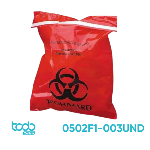 Bolsa Roja para Desechos Infecciosos Pequeña 35 cm x 47 cm – Unidad Autoclavable