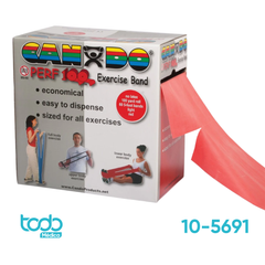Banda Elástica Cando Roja Látex Free – Resistencia X-Leve – Rollo de 91 Metros