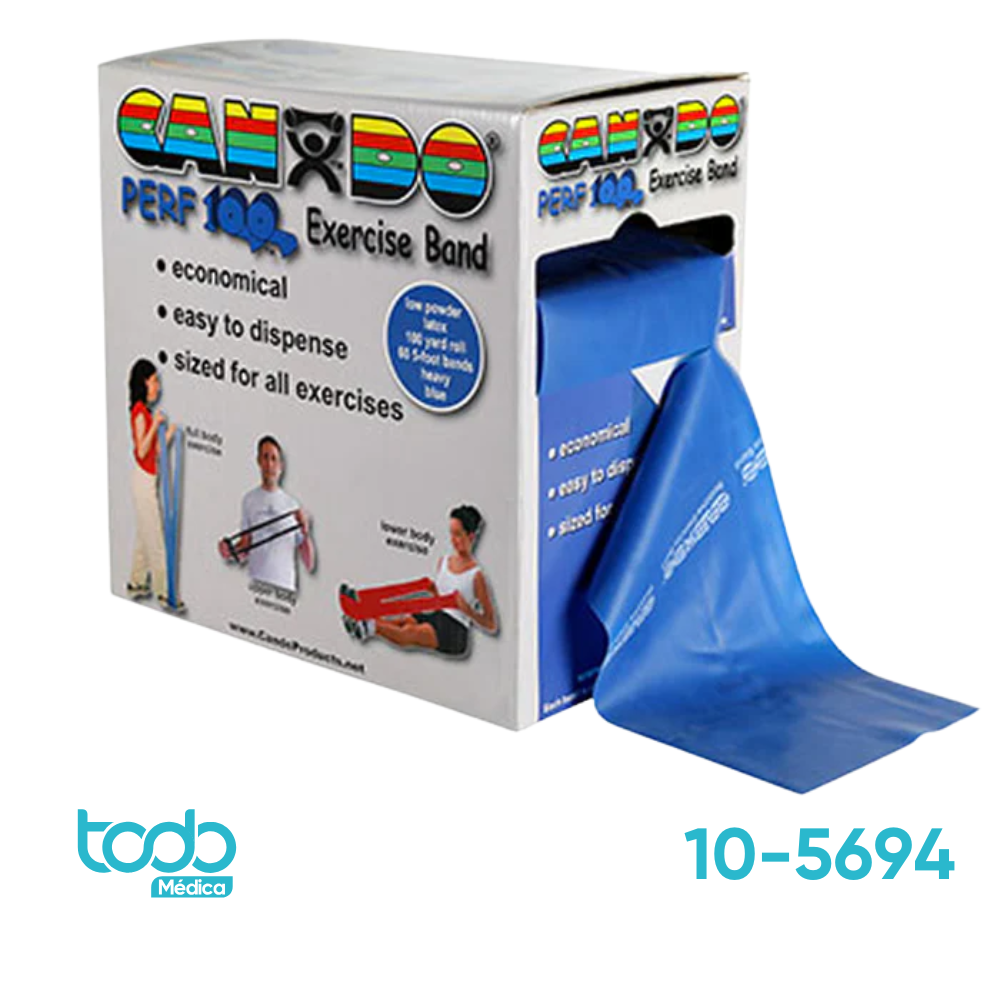 Banda Elástica Cando L/Láttex Azul – Resistencia Fuerte 91m (100 Yardas)
