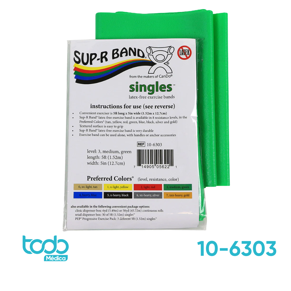 Banda Elástica SUP-R Band L/Láttex Verde – 152 cm