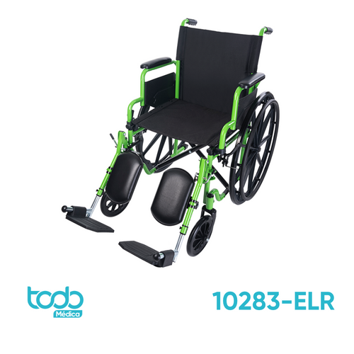Silla de Ruedas Plegable GreenLine 16" x 16" con Reposapiernas Elevables
