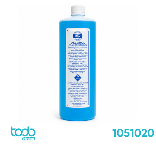Alcohol de Fricciones 70% Azul 950 ml