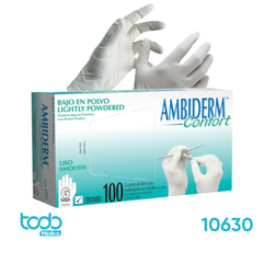 Guante Ambiderm Látex Extra L/Polvo Blanco Talla L – Caja con 100 Unidades