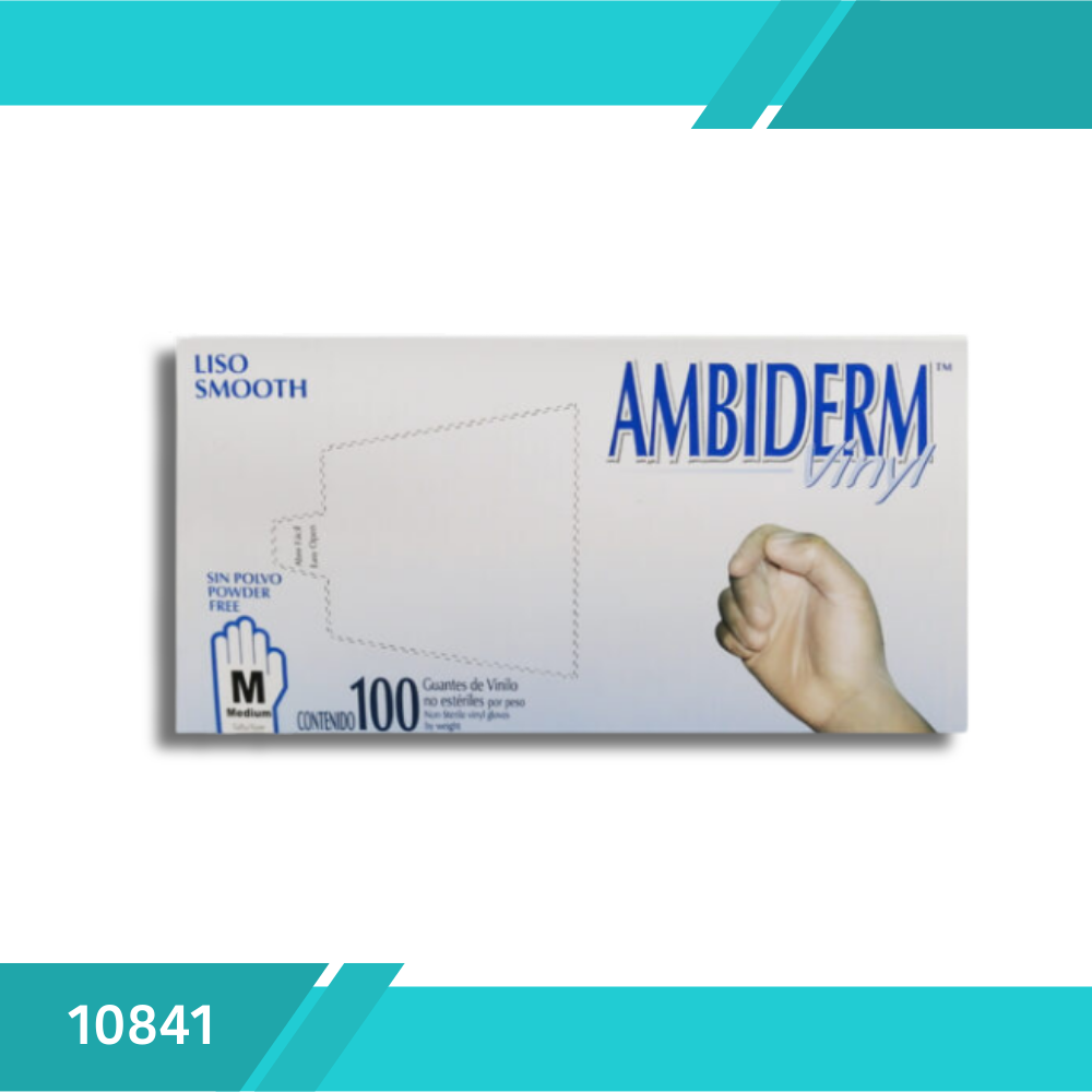Guante Ambiderm Vinilo Transparente Talla M CJ100