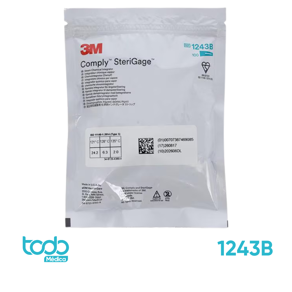 Integrador Químico para Esterilización a Vapor – 3M™ Attest SteriGage – 100 unidades por caja