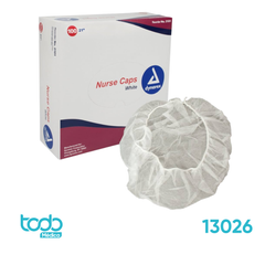 Gorro Enfermera Dynarex – Blanco Tipo Hongo – Caja x100