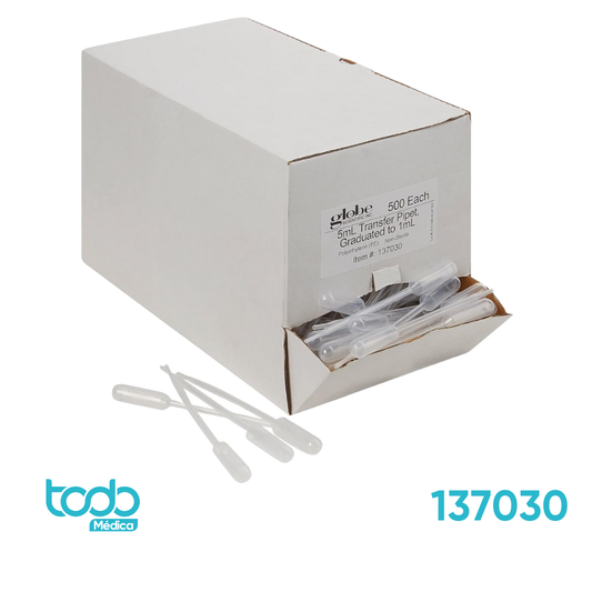 Pipeta Globe de Polietileno para Transferencia – 5.0 ml (Caja con 500 unidades)