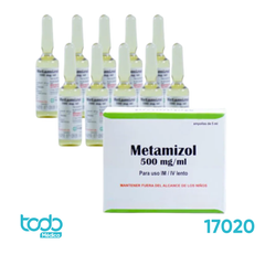 Metamizol Sódico Sanderson 500MG/ML 5ML Ampolla CJ100