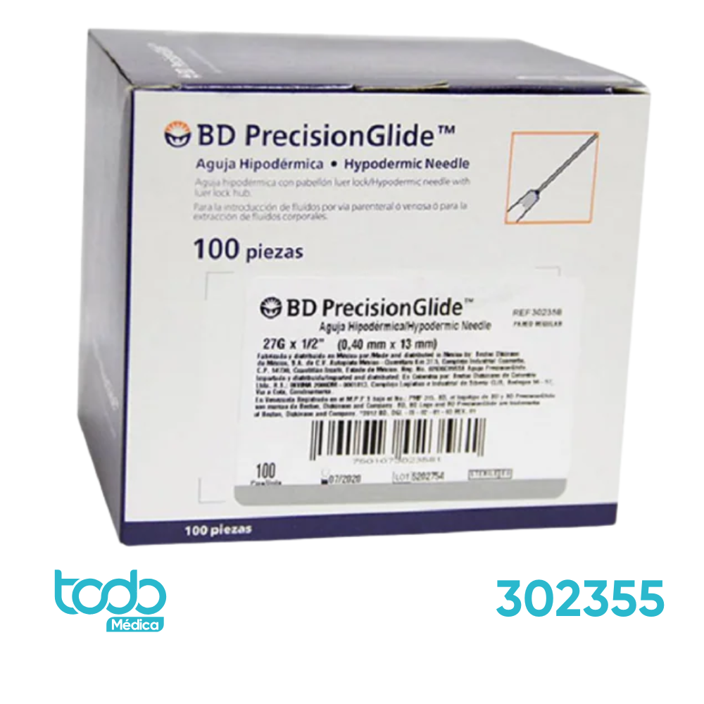 Aguja Hipodérmica de Precisión 23G x 1" – Caja con 100 Unidades