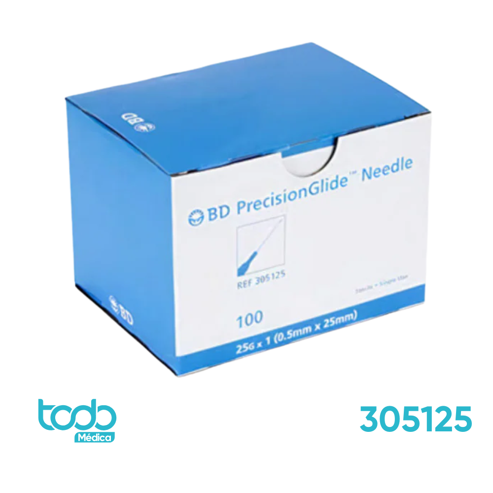 Aguja Hipodérmica de Precisión 25G x 1" – Caja con 100 Unidades