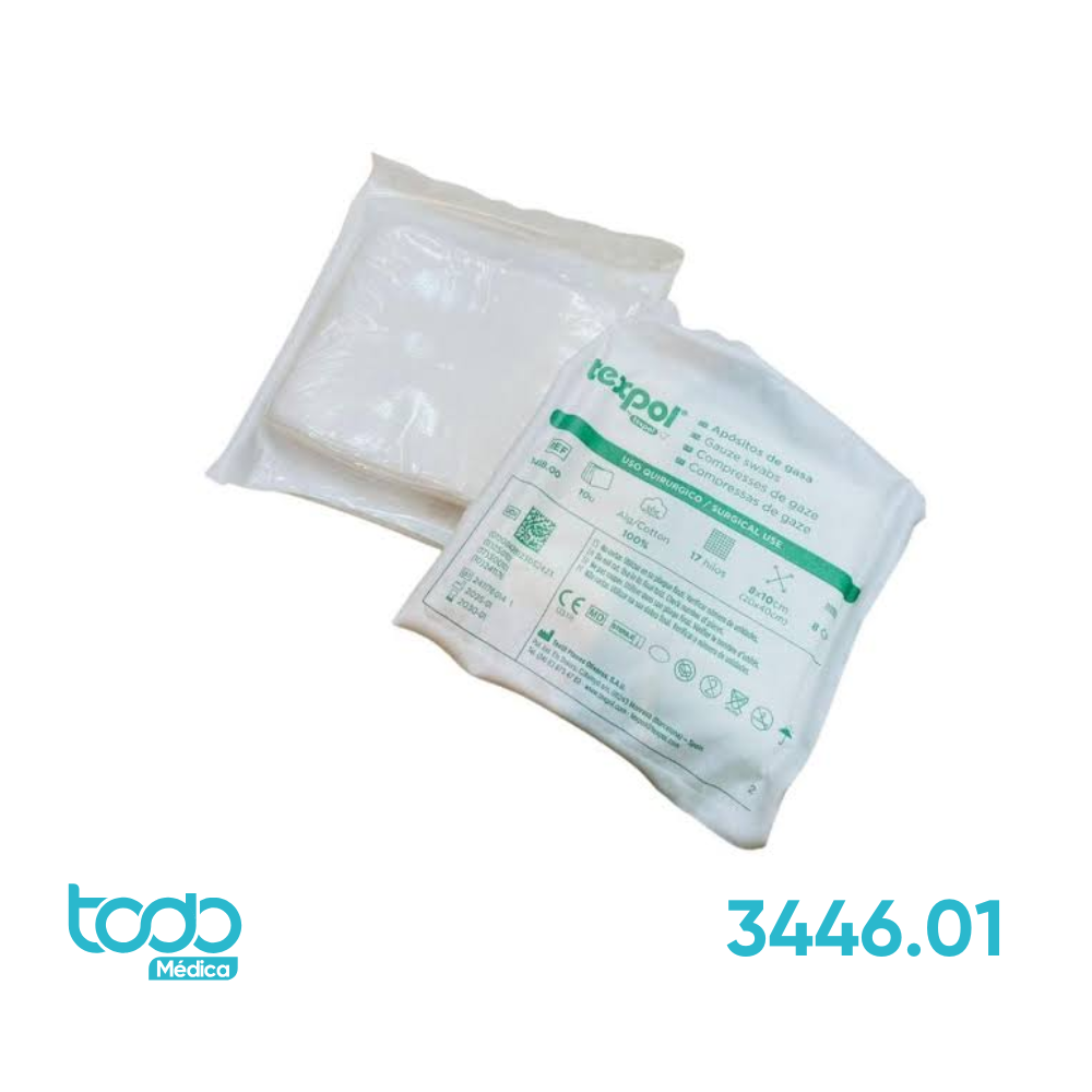 APOSITO GASA TEXPOL ESTERIL 4X4"X16 17 Hilos-Caja de 100