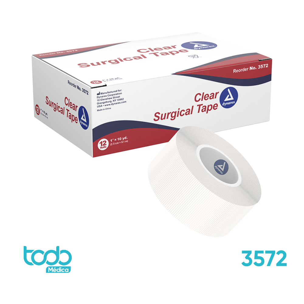 Cinta Transparente Transpore 1" – Caja con 12 Unidades