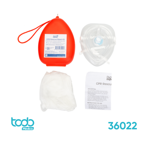 Kit de Mascarilla para RCP con Válvula Unidireccional, Guantes y Estuchedd