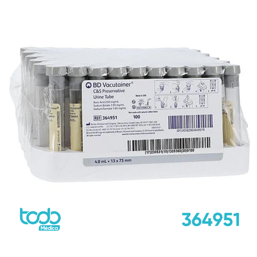 Tubo BD para Prueba de Orina 13 x 75 4.0ml PKT100