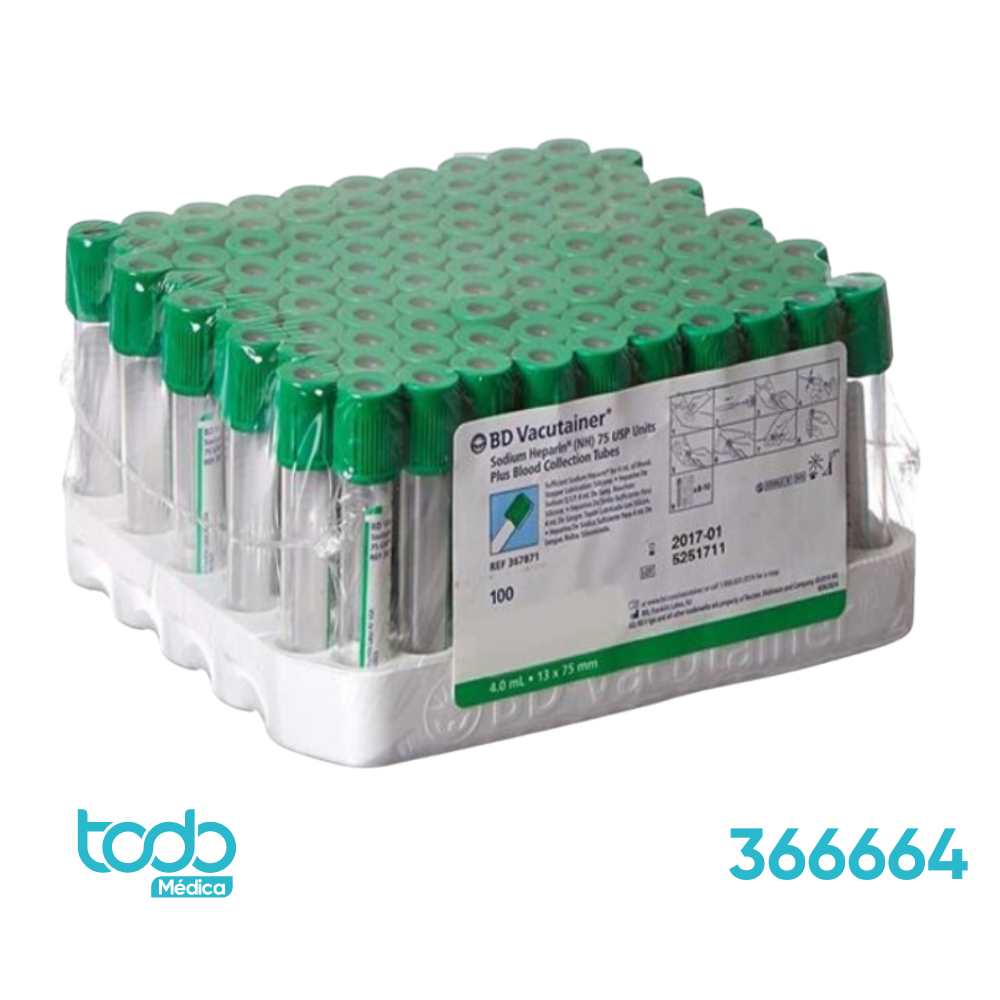 Tubo Recolector de 2.0 mL con Tapa Verde – BD Vacutainer®