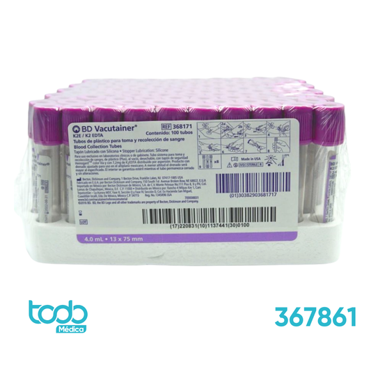 Tubo Recolector de 4 mL Tapa Morada con EDTA