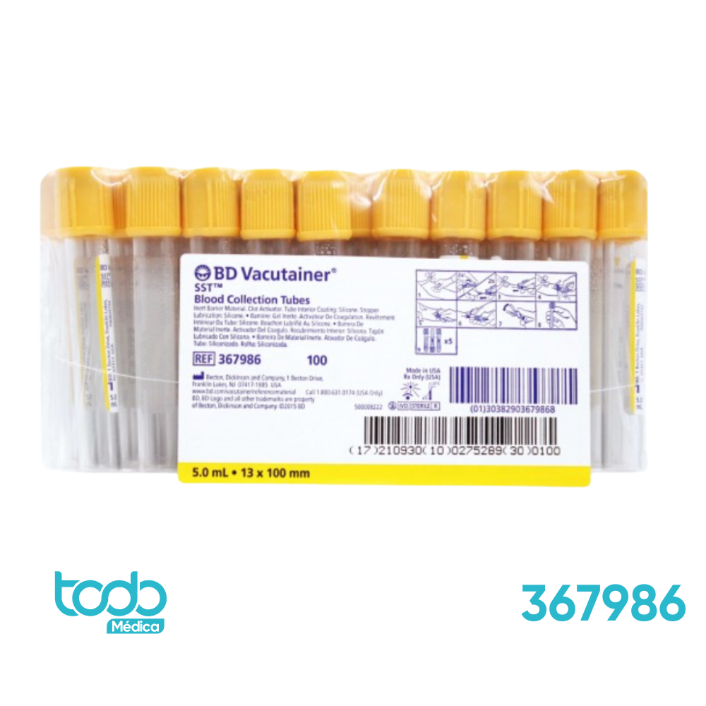 Tubo Recolector de 5.0 mL con Tapa Amarilla – BD Vacutainer®