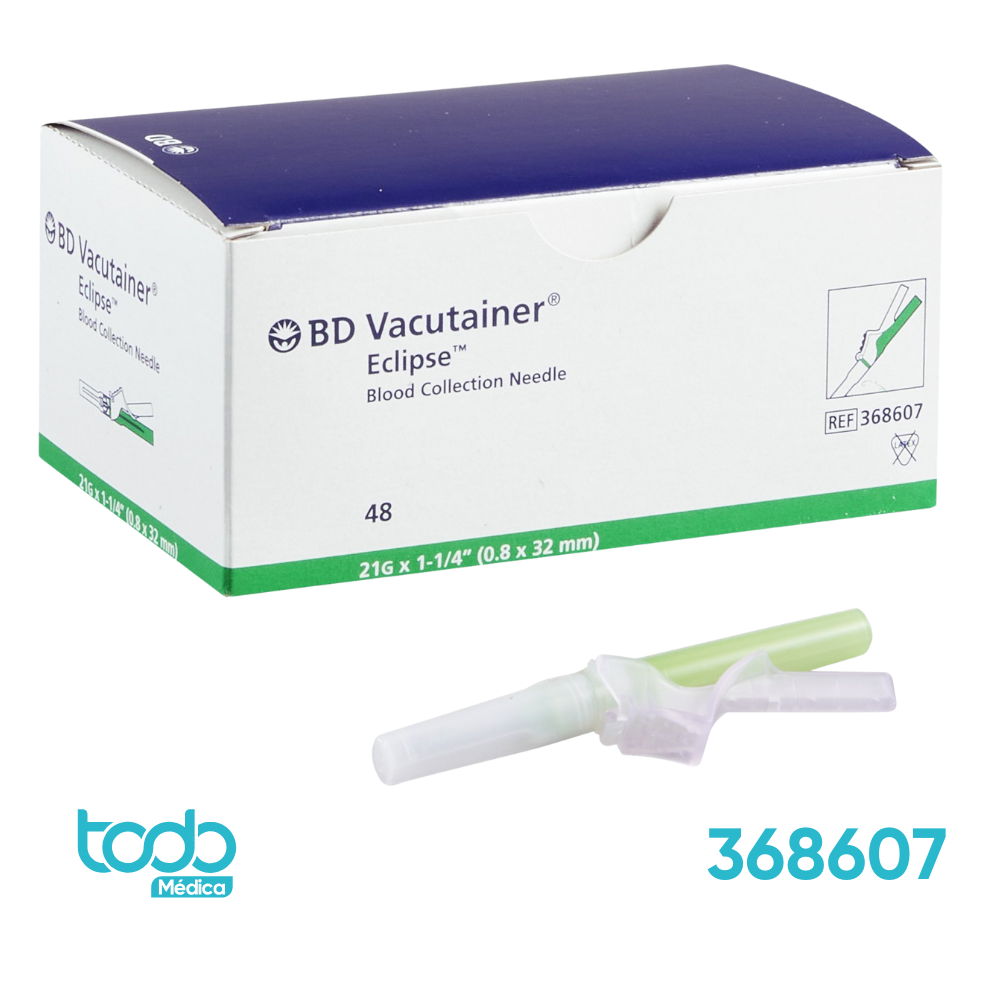 Aguja de Seguridad Vacutainer Eclipse 21G x 1-1/4”