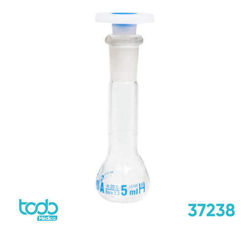 Matraz Aforado Volumétrico con Tapón de PP 5 ml