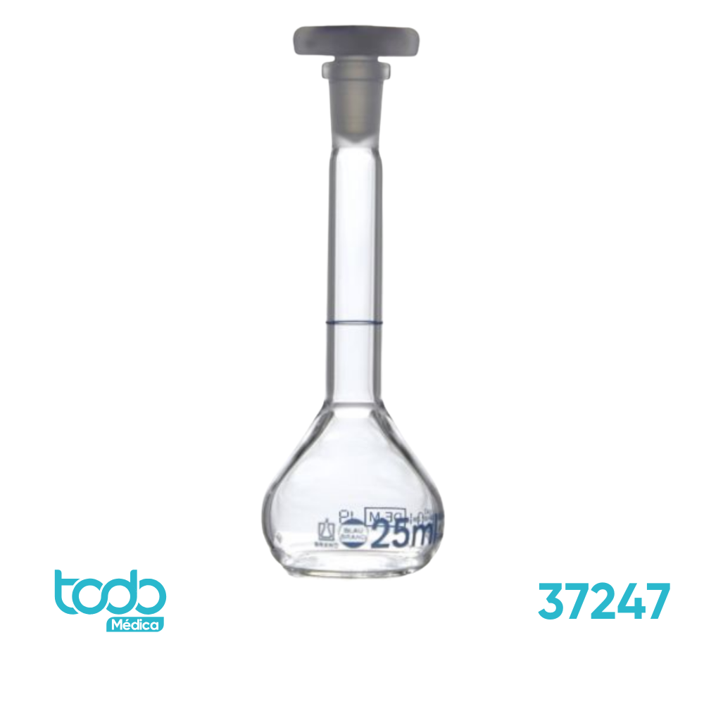 Matraz Aforado Volumétrico con Tapón de PP 25 ml CJ2