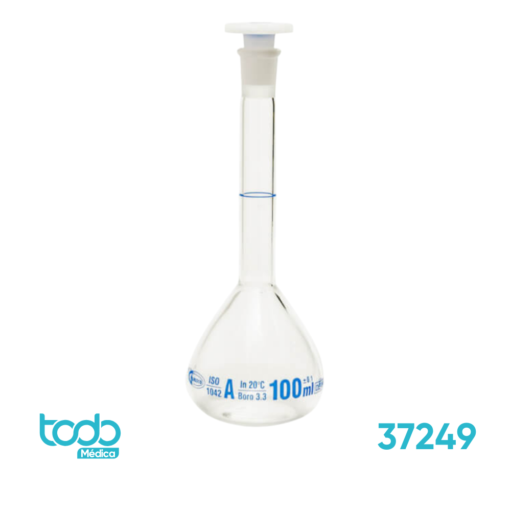 Matraz Aforado Volumétrico con Tapón de PP 100 ml