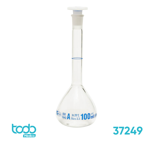 Matraz Aforado Volumétrico con Tapón de PP 100 ml