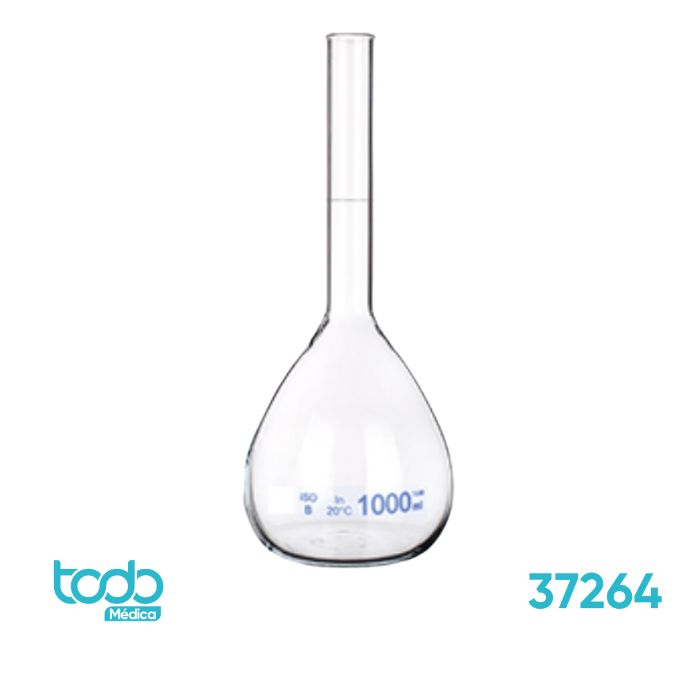 Matraz Aforado Volumétrico con Tapón de Vidrio 1000 ml CJ1