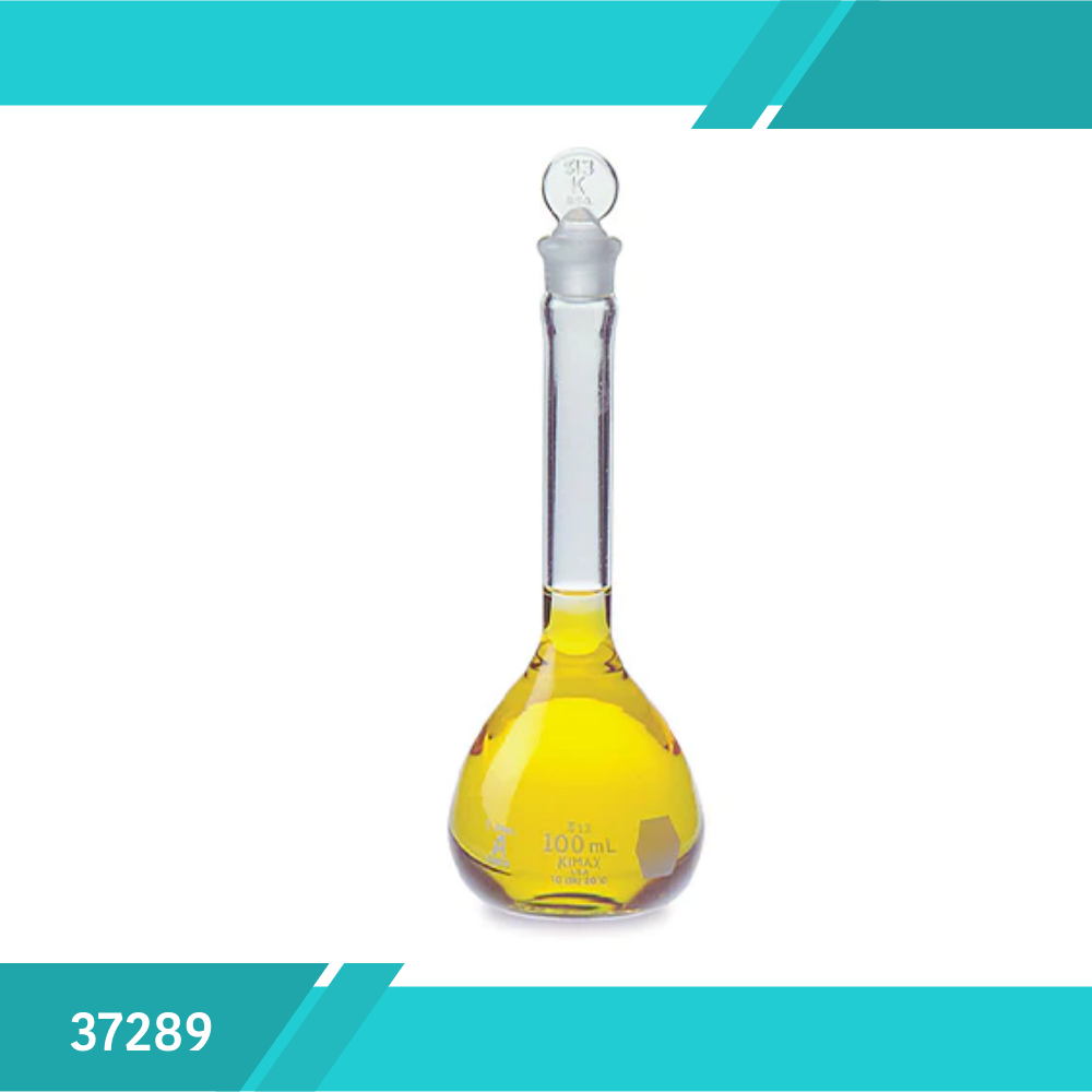Marca Matraz Aforado Volumétrico C/Tapón de Vidrio  100ML CJ2
