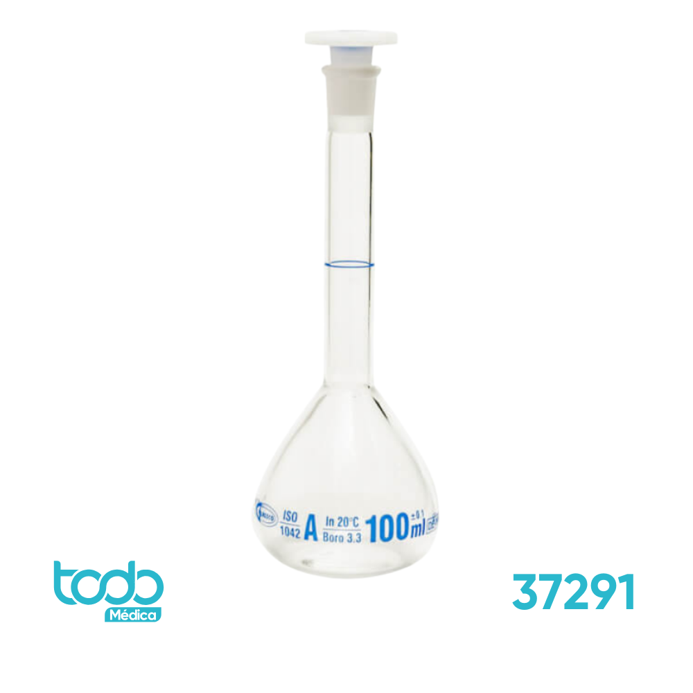 Matraz Aforado Volumétrico con Tapón de PP 100ml CJ2