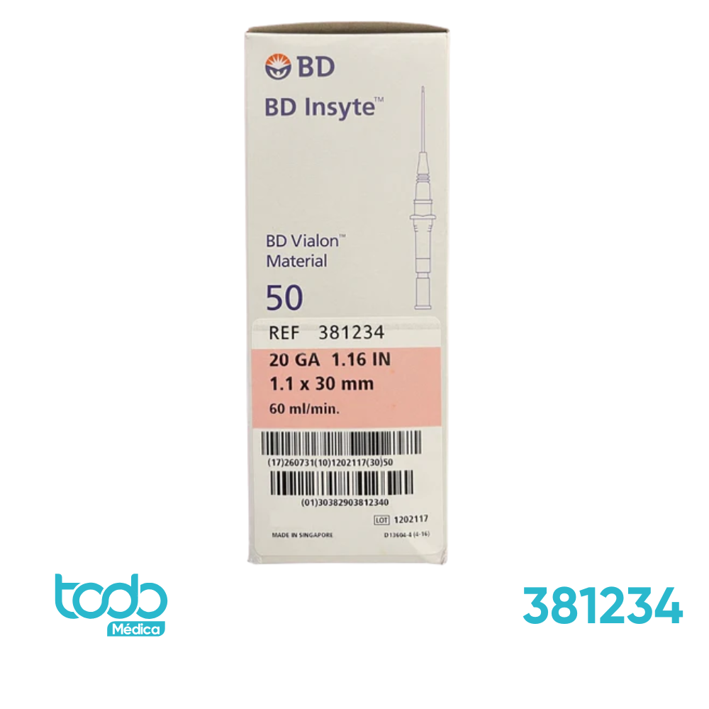 Catéter Intravenoso BD Insyte 20G x 1 1/4"