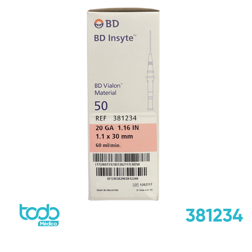 Catéter Intravenoso BD Insyte 20G x 1 1/4"