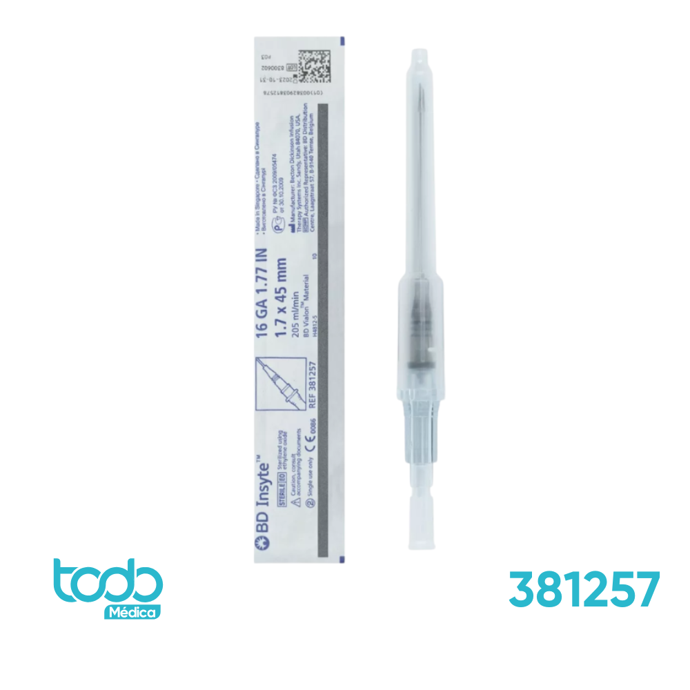 Catéter Intravenoso BD Insyte 16G x 1 7/8"