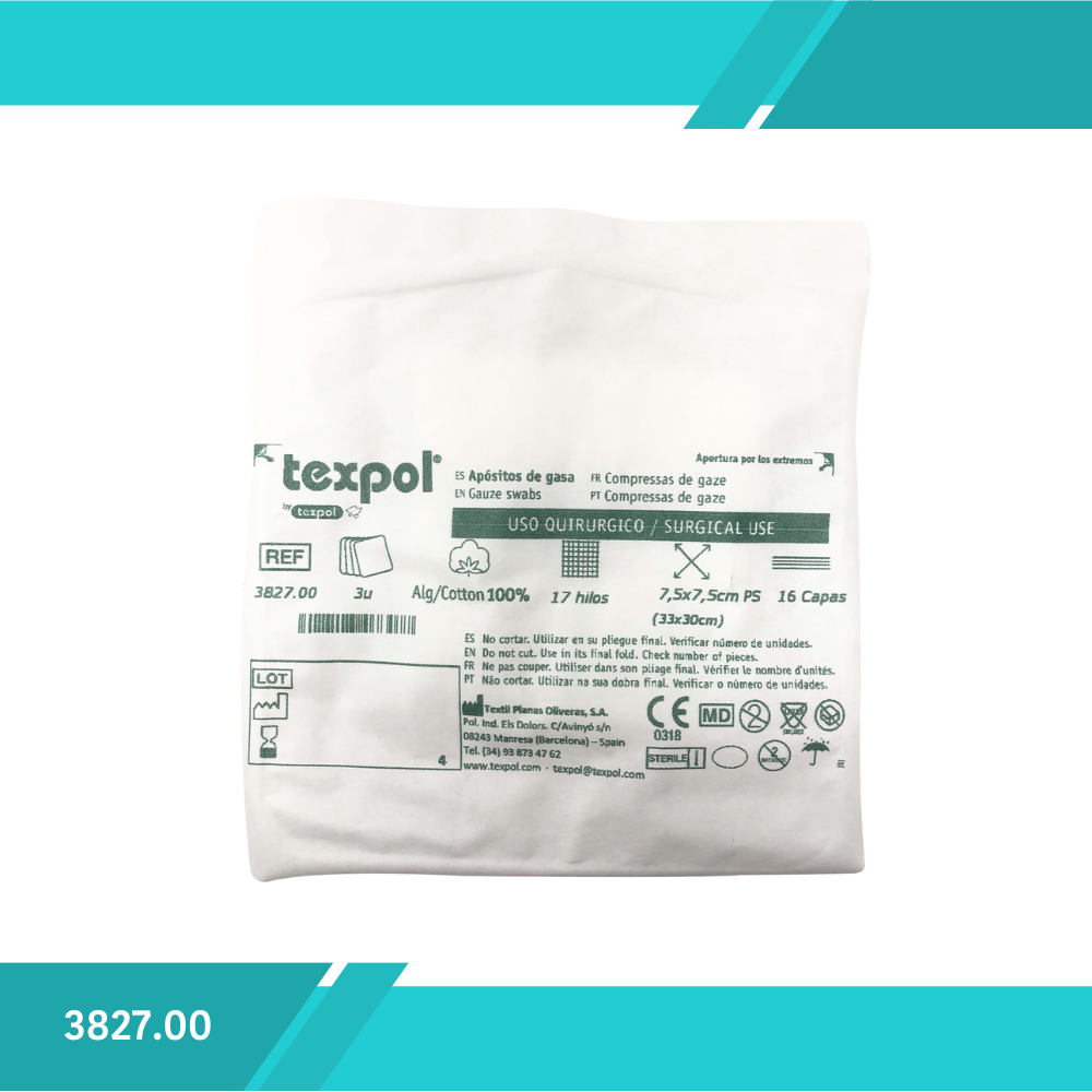 APOSITO GASA TEXPOL ESTERIL 3X3X16 PKT3