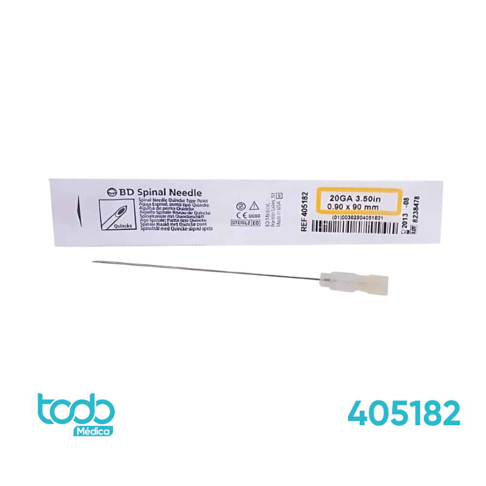 Aguja Espinal Quincke 20x3 1/2”