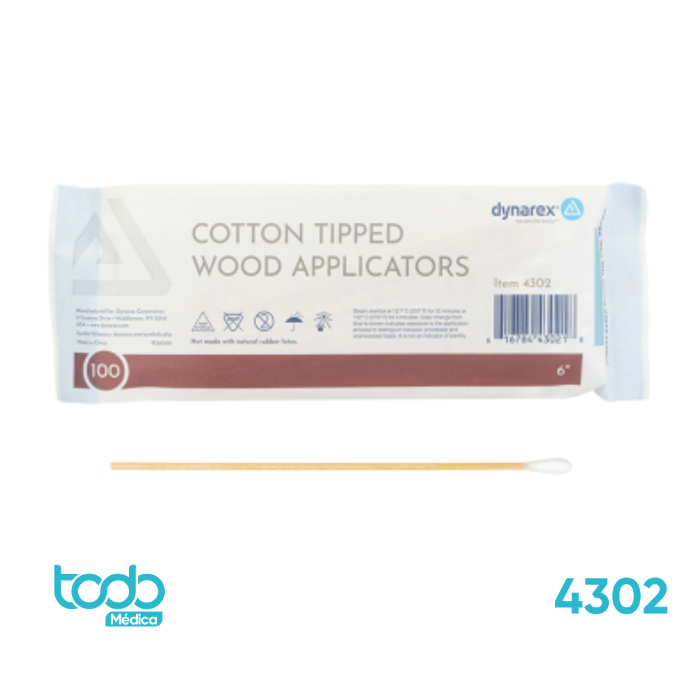 Aplicadores Largos de Madera con Punta de Algodón – 6"