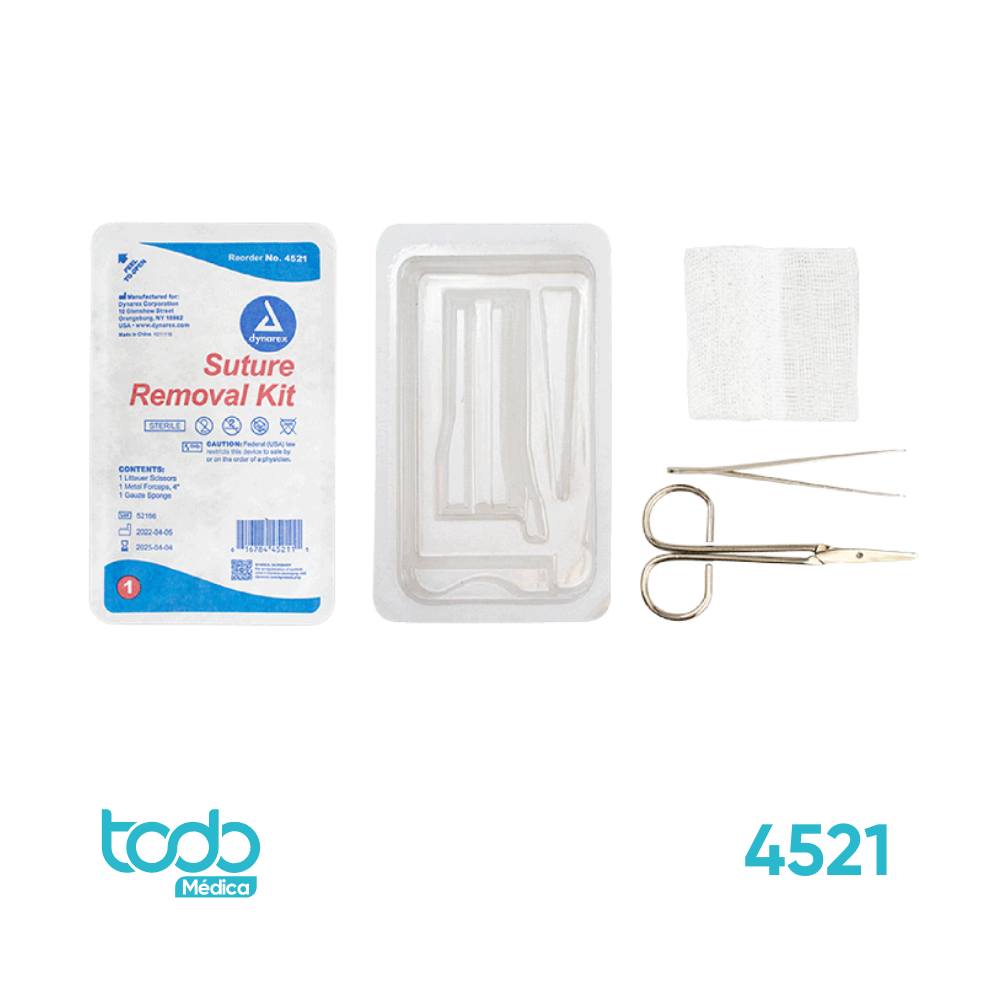 Kit Quita Puntos Estéril con Tijeras Littauer y Pinzas Metálicas