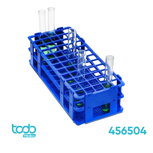 Gradilla Globe para Tubos de Ensayo – 60 Posiciones – Azul – 16 mm / 17 mm de Diámetro