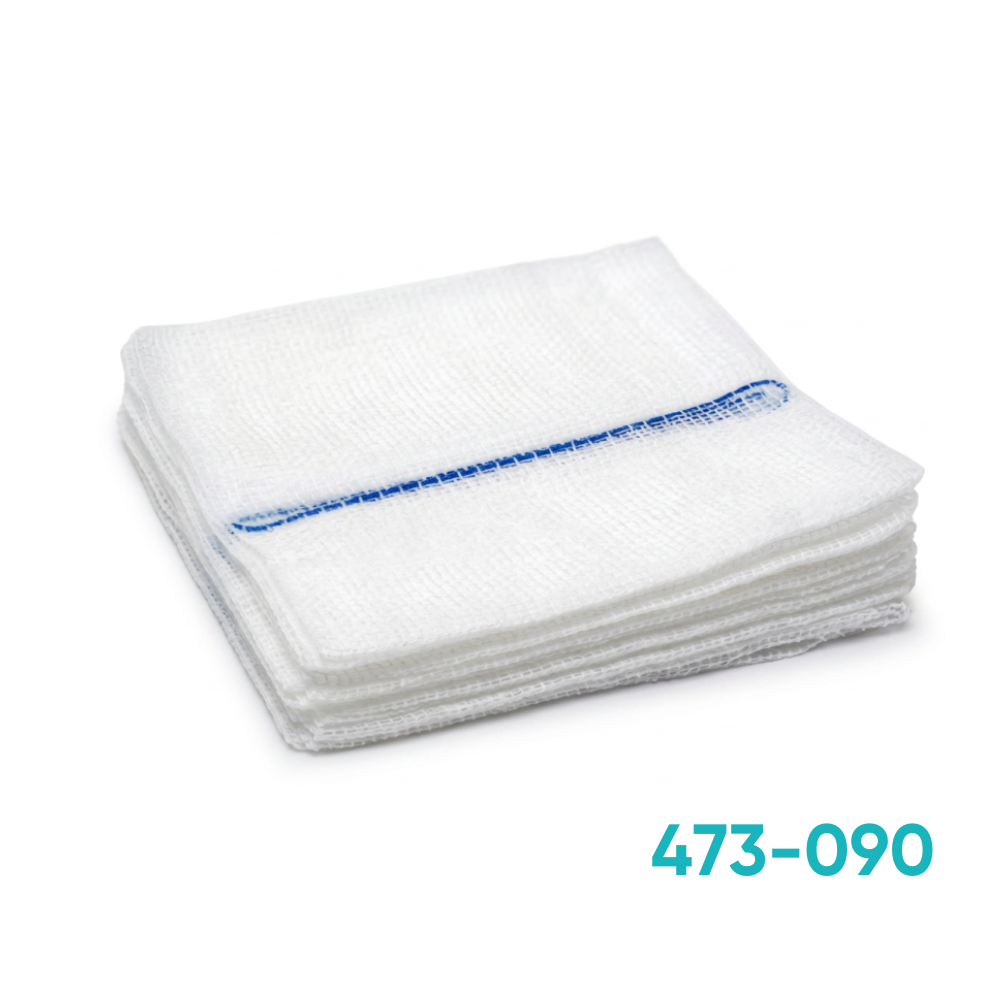 Apósito de Gasa Estéril Radiopaco Bastos Viegas 4" × 4" (10 × 10 cm) – 16 Capas – Paquete con 5 Unidades