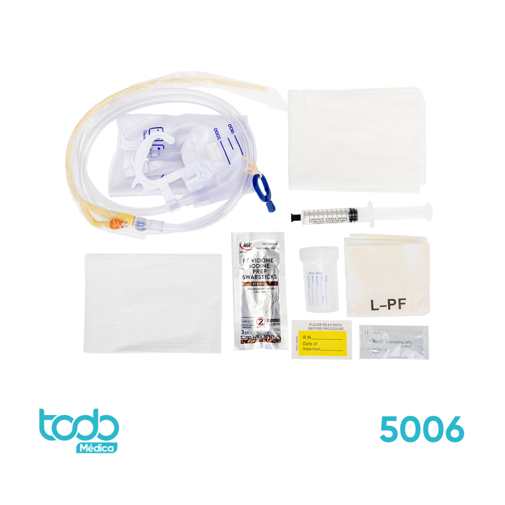 Kit de Cateterismo Foley Preconectado 16 Fr – Sistema Cerrado