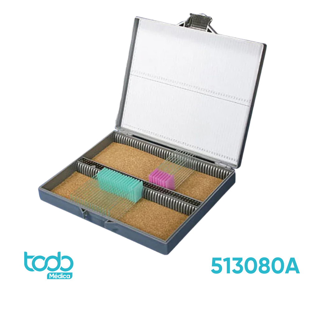 Caja Globe para 100 Portaobjetos Gris
